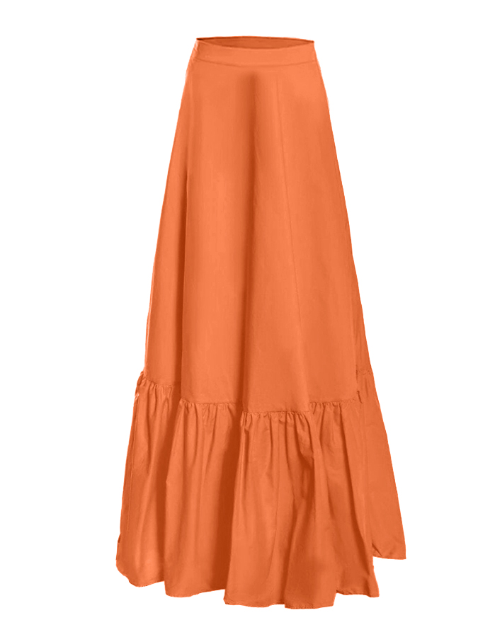 Beach Solid Puff Sleeve One-Piece Swimsuit and Skirt