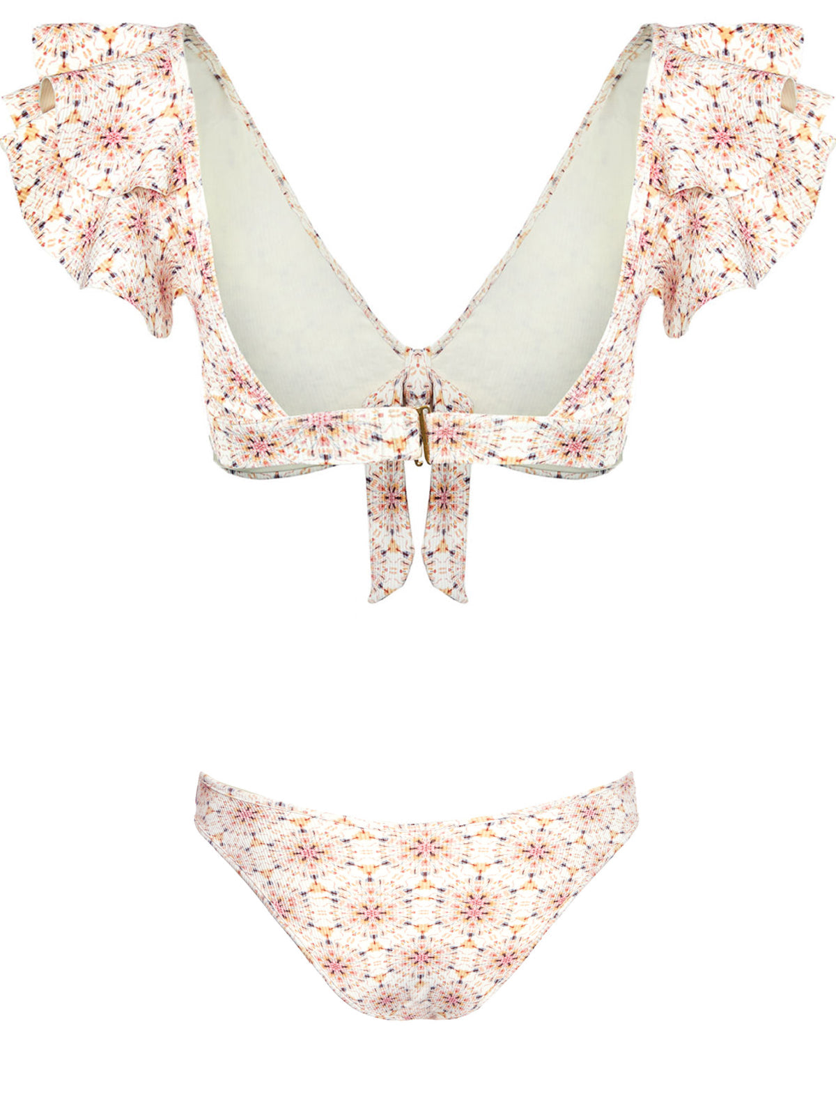 Printed Ruffled Bikini Set
