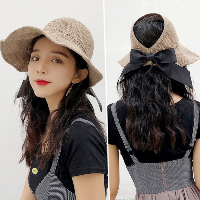 Solid Color Sunscreen Straw Woven Breathable Adjustable Hat