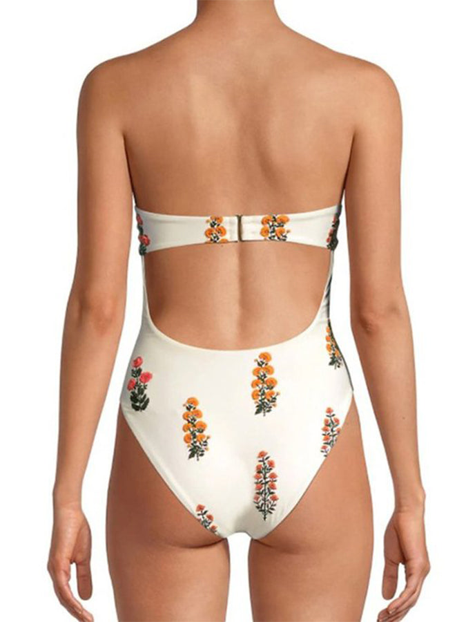 Fashion Flower Design Beach One Piece Swimsuit