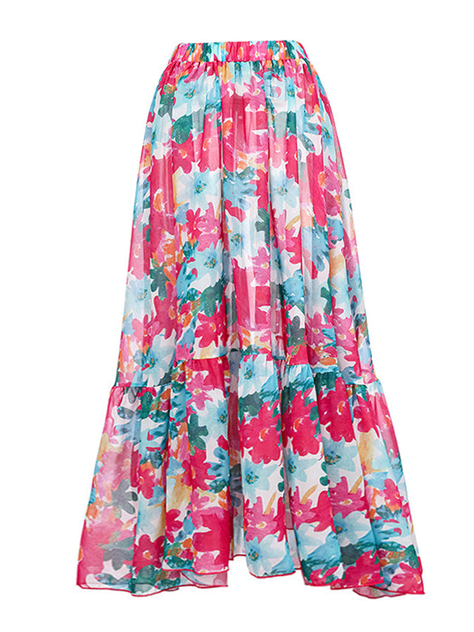 Fashion Flower Design Beach One Piece Swimsuit