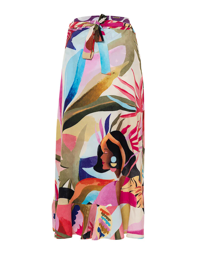 Tropical Flower and Bird Print Bikini And Cover Up