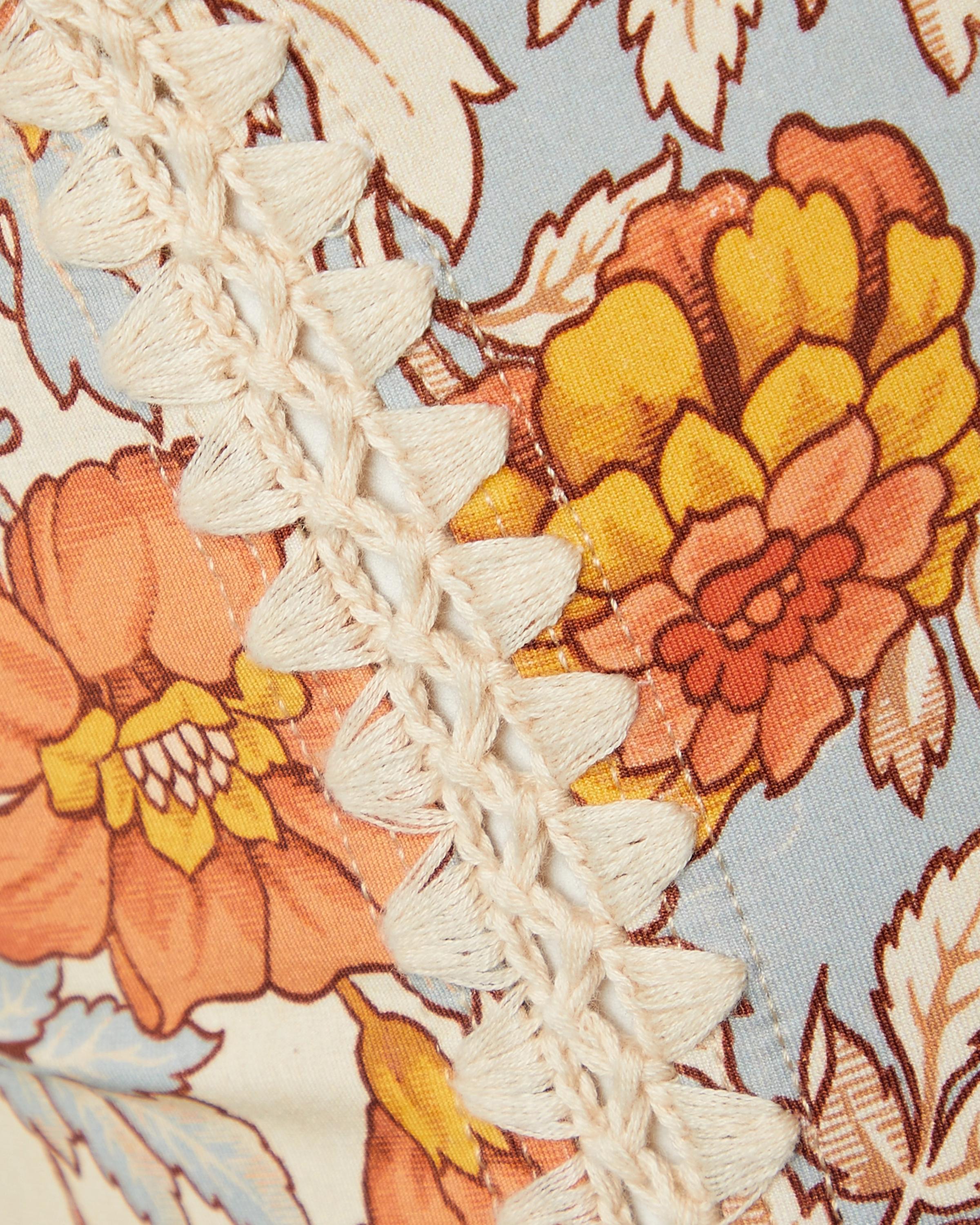 Deep V Neck Printed One-Piece Swimsuit