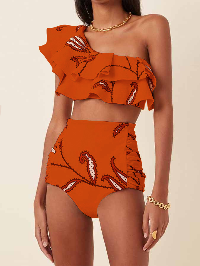 One-Shoulder Ruffled Bikini