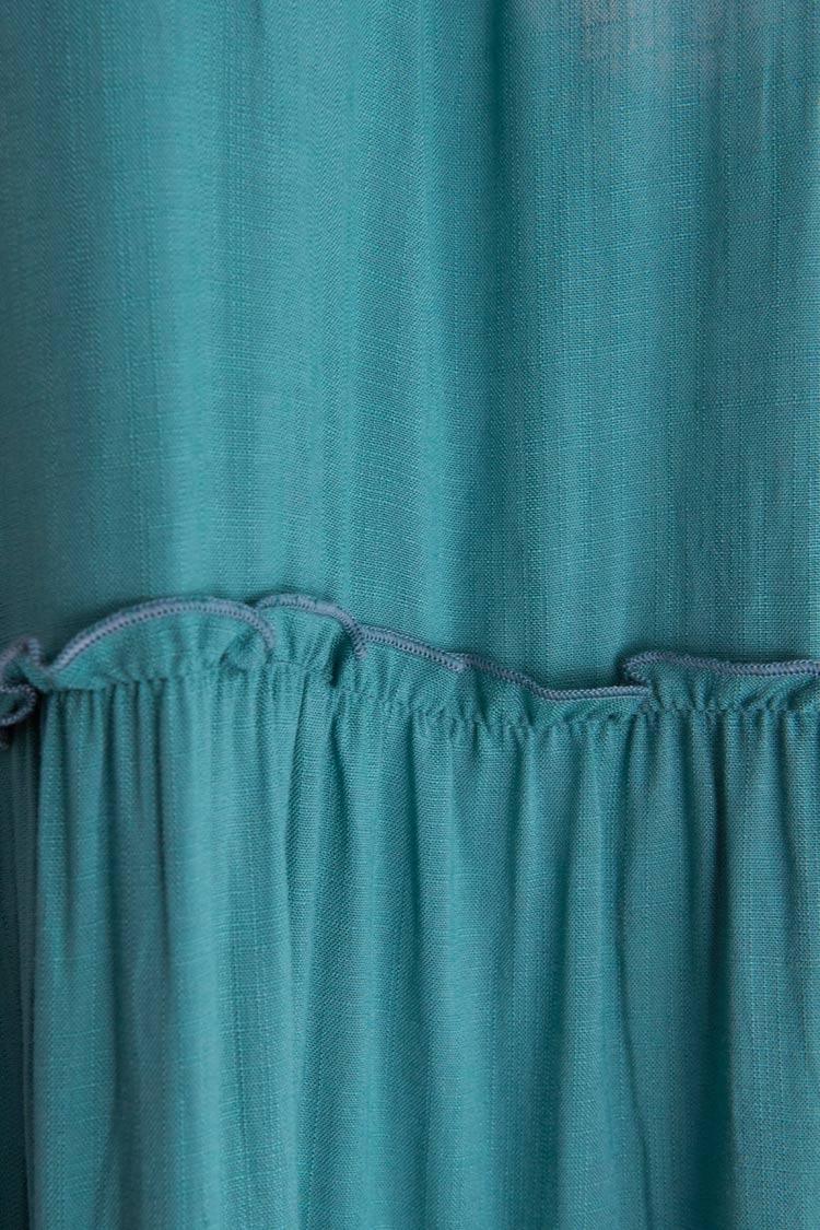 Paisleigh High Neck Ruffle Dress