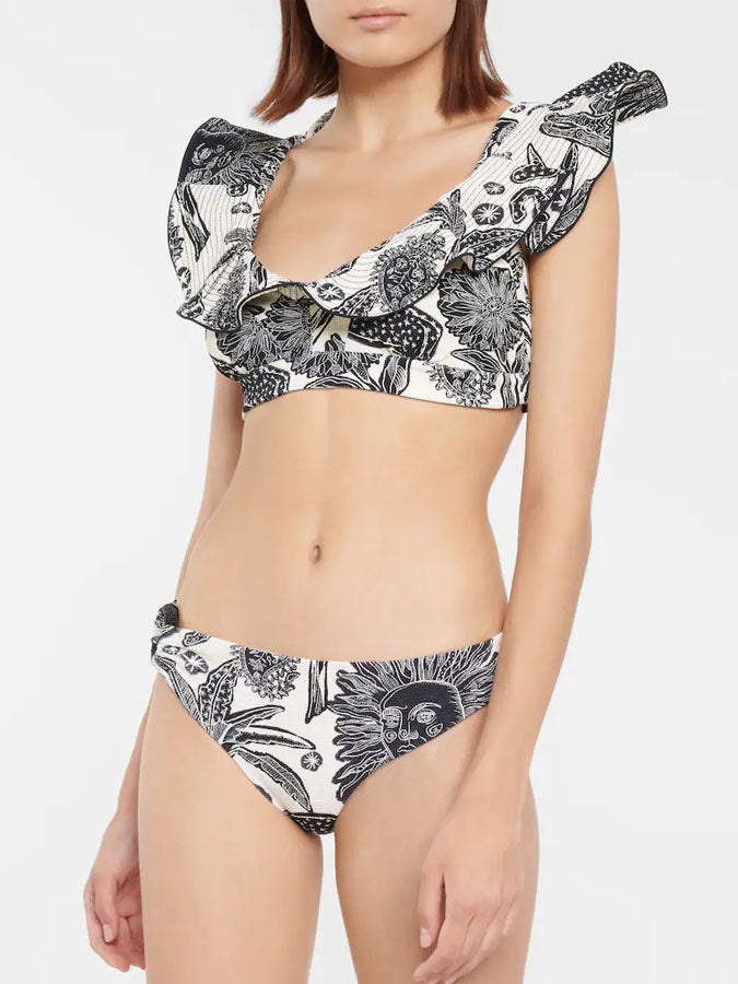Ruffle Print Bikini Swimsuit