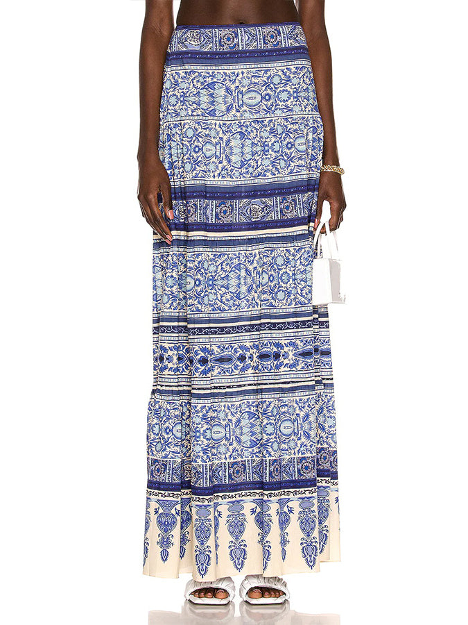 Blue Halter Print Bikini Swimsuit