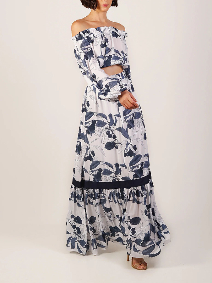 Floral Print One Piece Swimsuit and Cover Up
