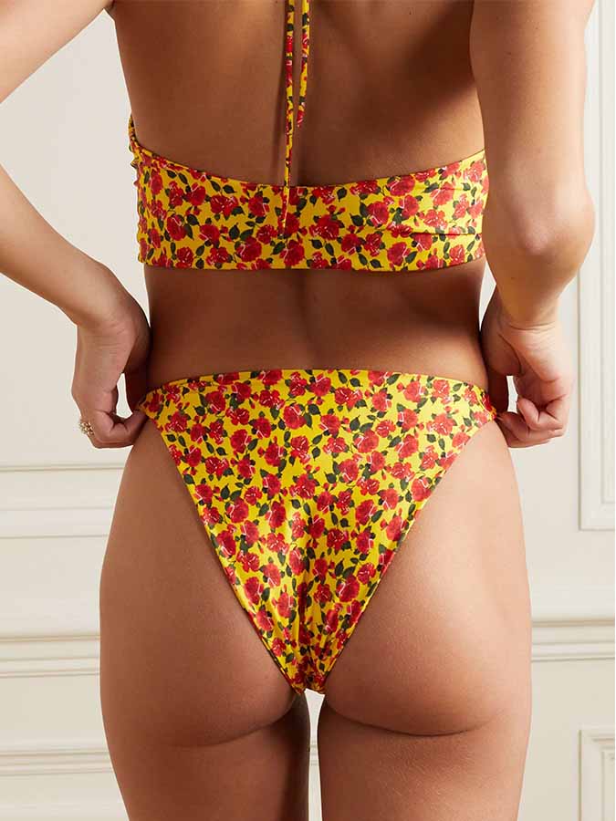 Embellished Floral-Print Bikini