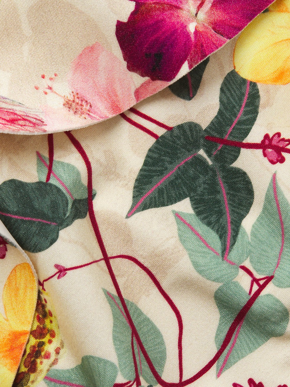 Fashion Colorblock Floral Print Ruffle One-Piece Swimsuit