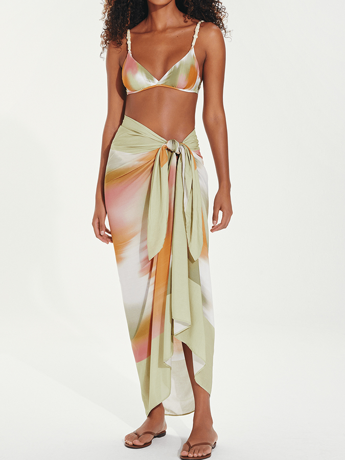 Colorful Print Bikini and Cover Up