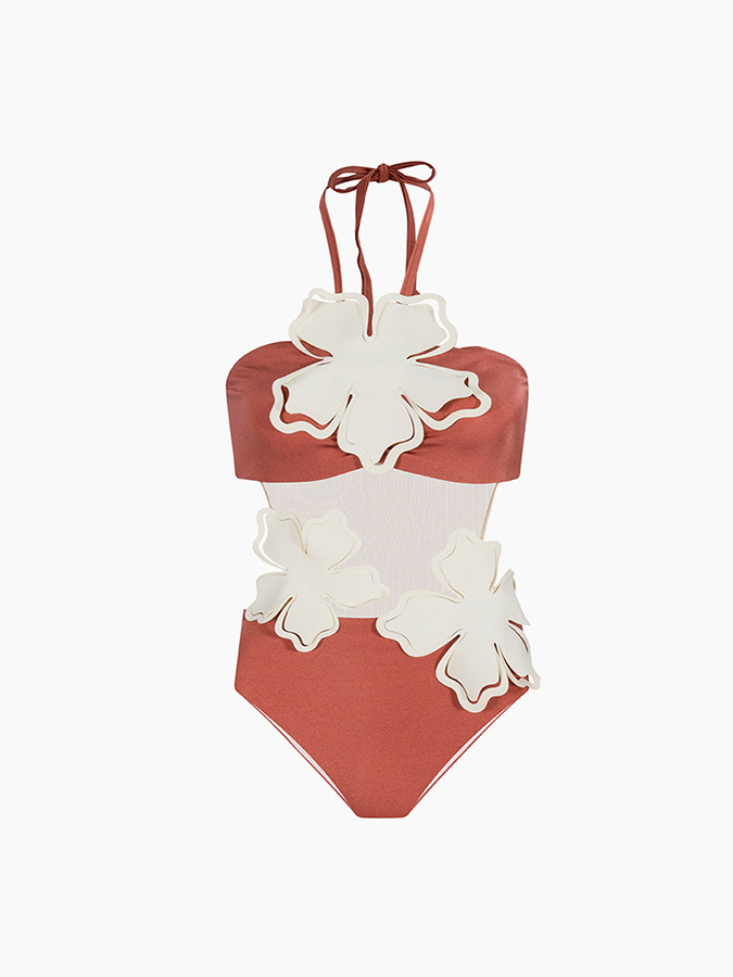 3D Petal Stitching One-Piece Swimsuit