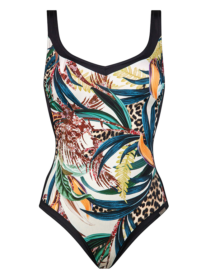 Leopard Print One Piece Swimsuit and Cover Up