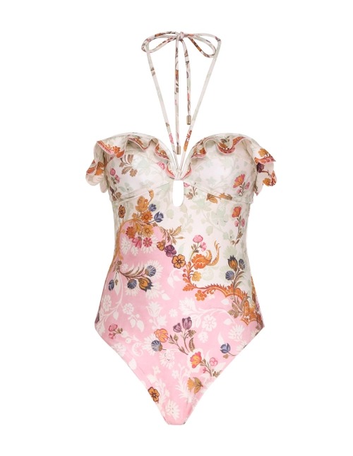Wire Frill Halter One Piece