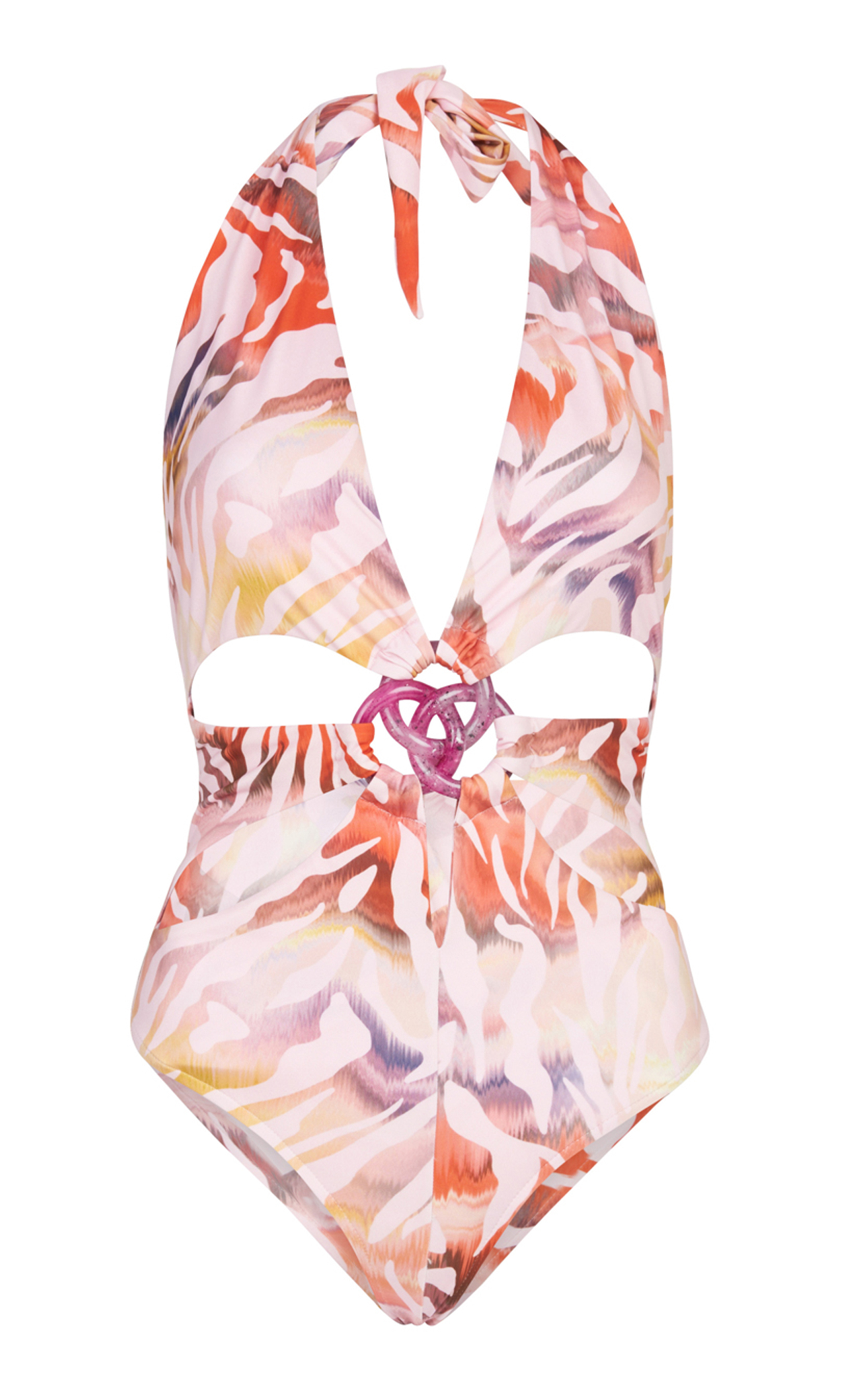 Cutout One-piece Swimsuit and Cover-up