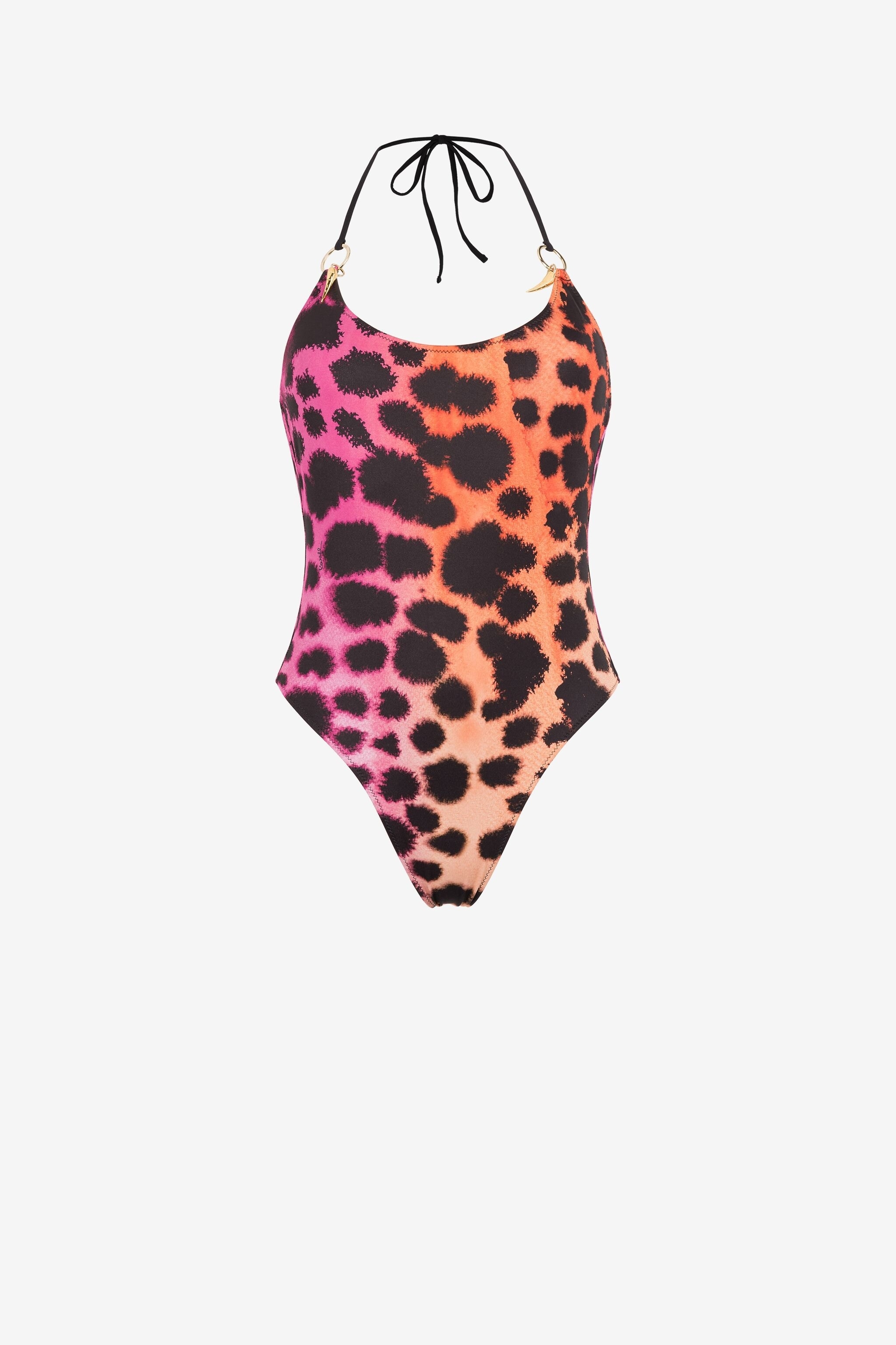  Murena-print halterneck swimsuit    