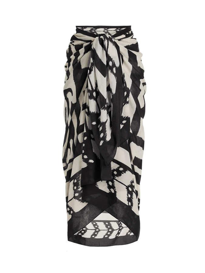 Sexy Bikini And Geometric Print Cover Up
