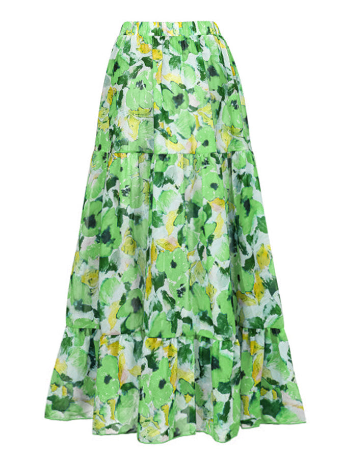 Fashion Flower Design Solid Color Beach One Piece Swimsuit