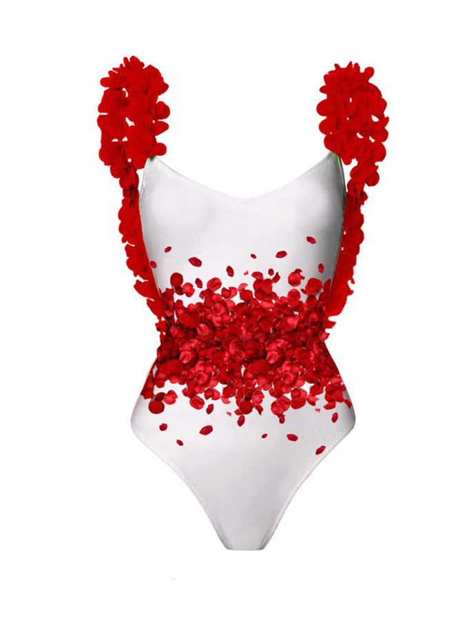 Printed Panel Open Back One Piece Swimsuit