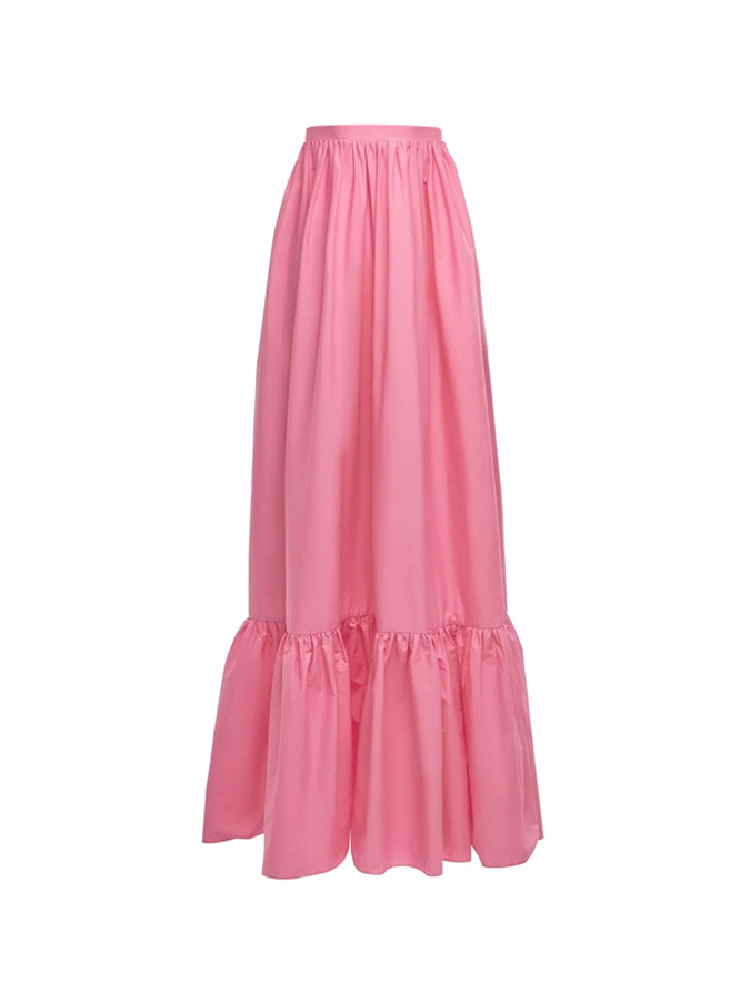 Plain Ruffle One Piece Swimsuit And Skirt