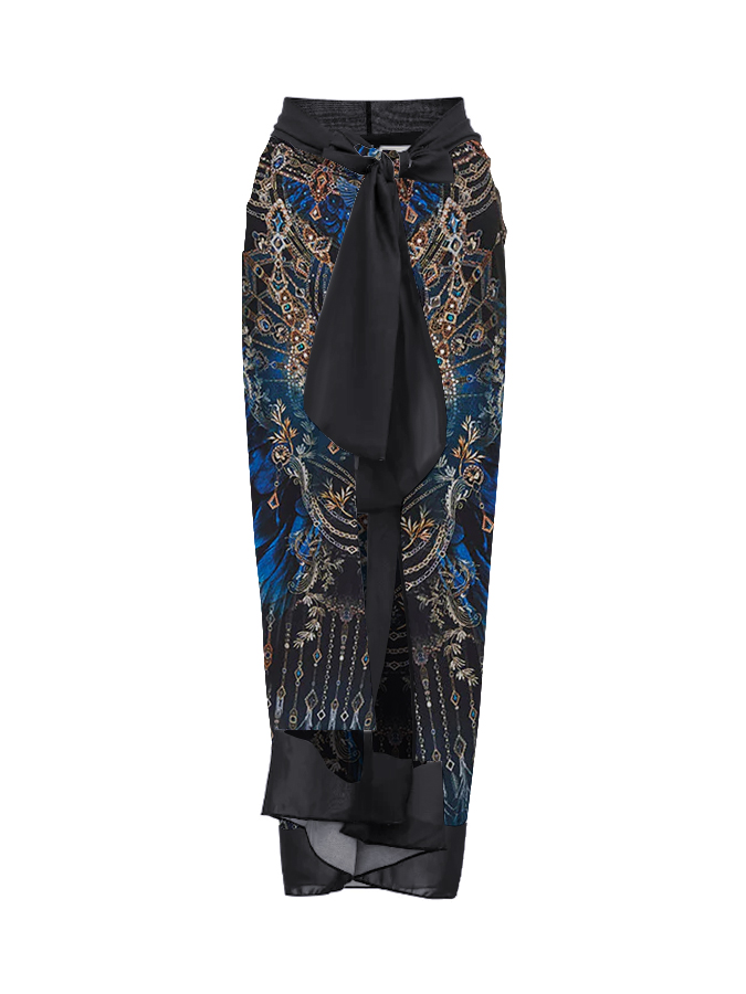 Vintage Court Feather Print One Piece Swimsuit And Cover up