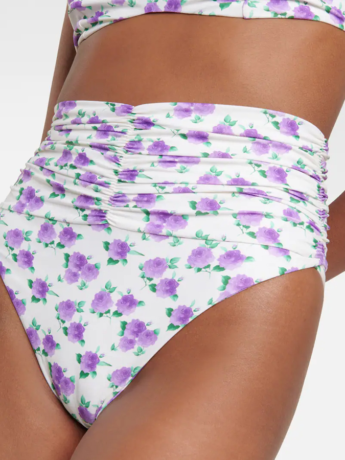 Rose Floral Print Rose Decoration Bikini And Cover up