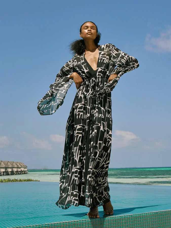 Geometric Print Ruffle One Piece Swimsuit And Cover Up