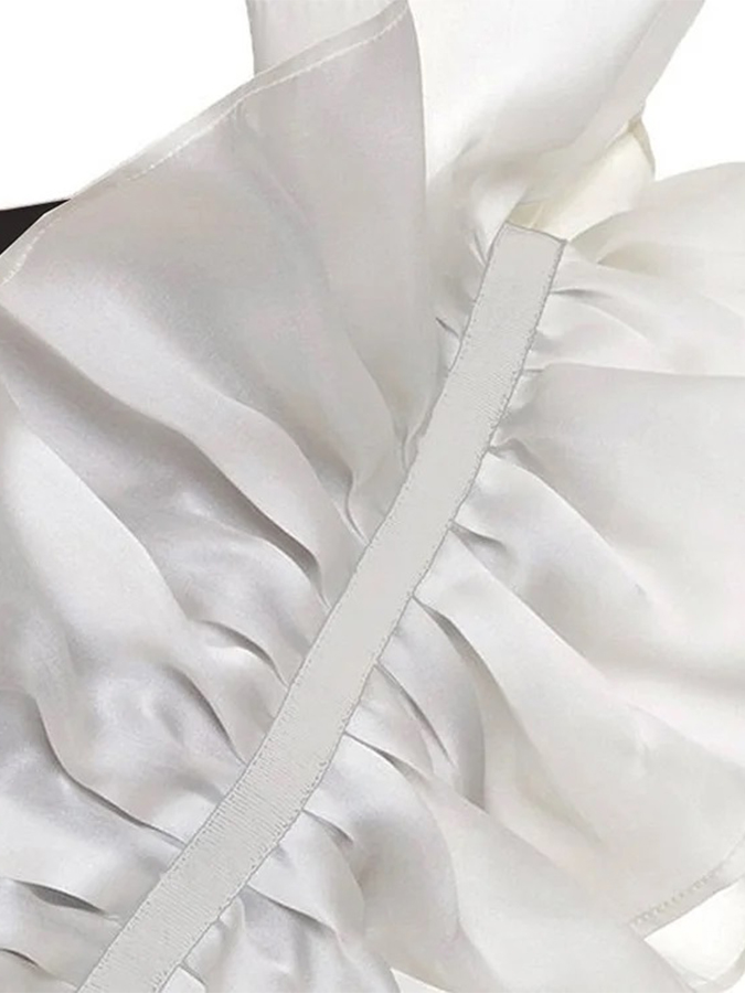 One shouder Ruffle Stitching One Piece Swimsuit and Cover-up