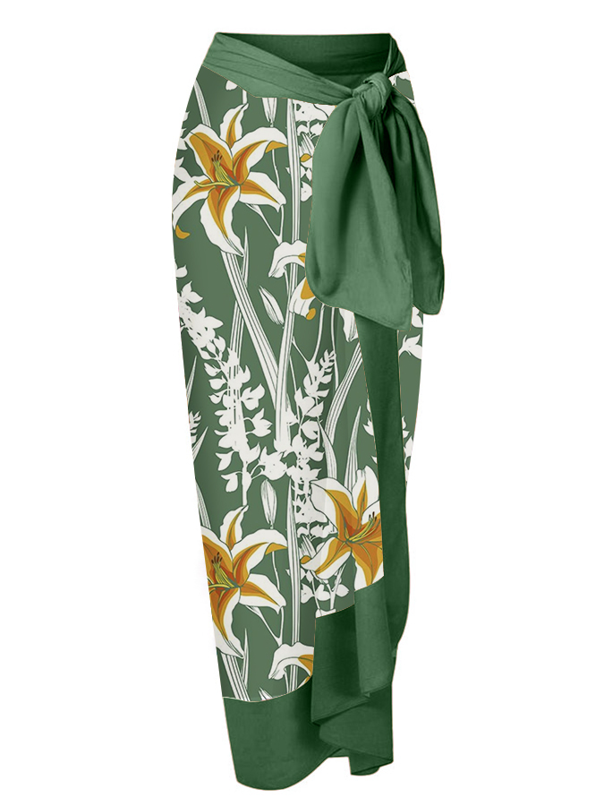 Floral Print One Piece Swimsuit and Cover Up