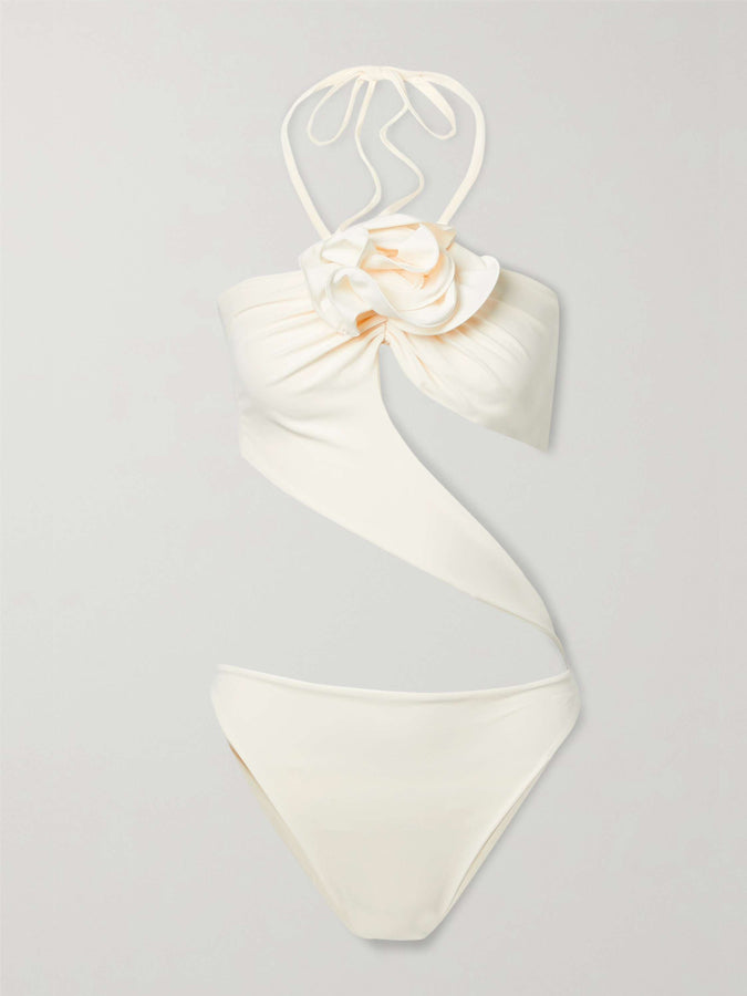 Detachable Embellished Cutout One-Piece Swimsuit