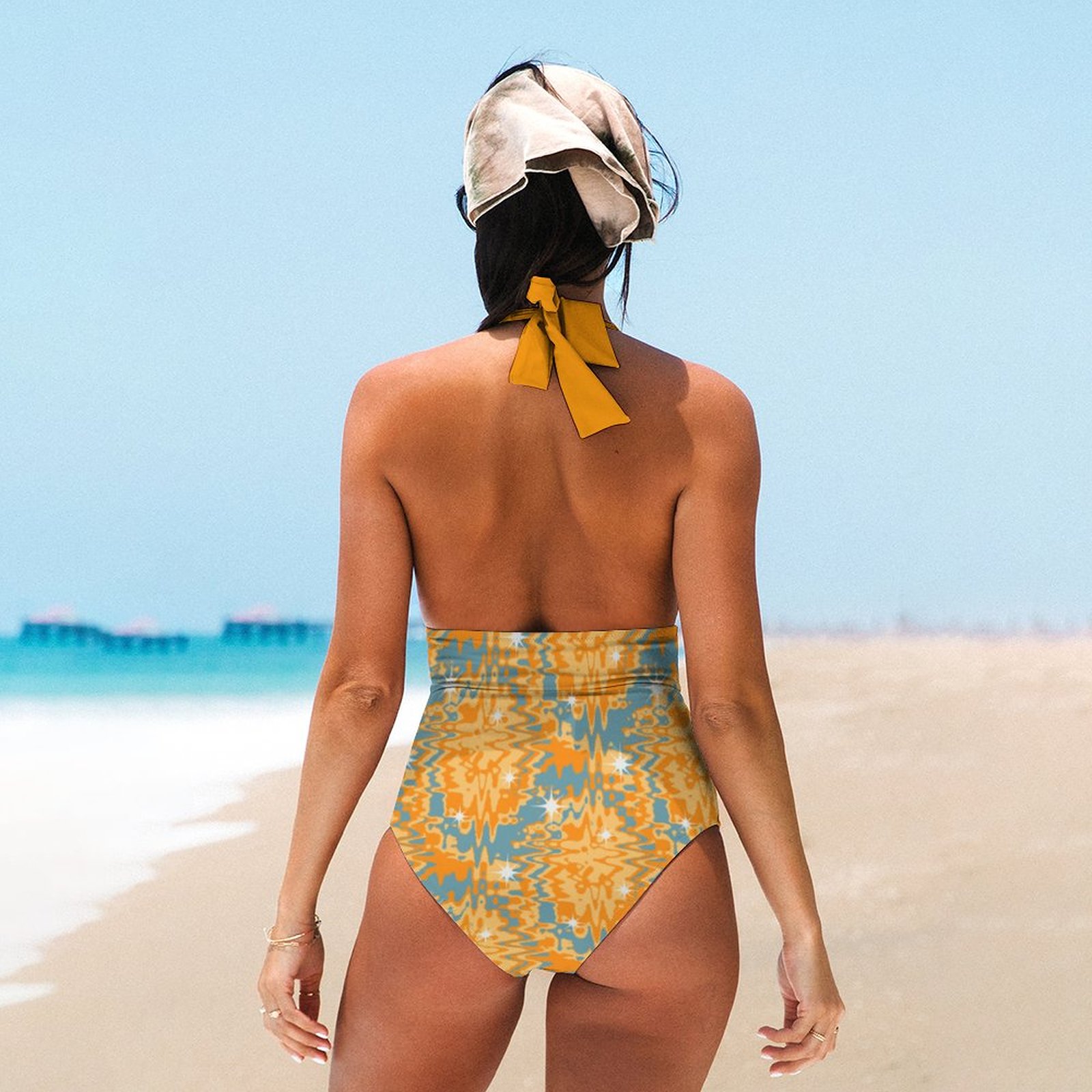 Casual Printed One Piece Swimsuit And Cover Up 2306102174