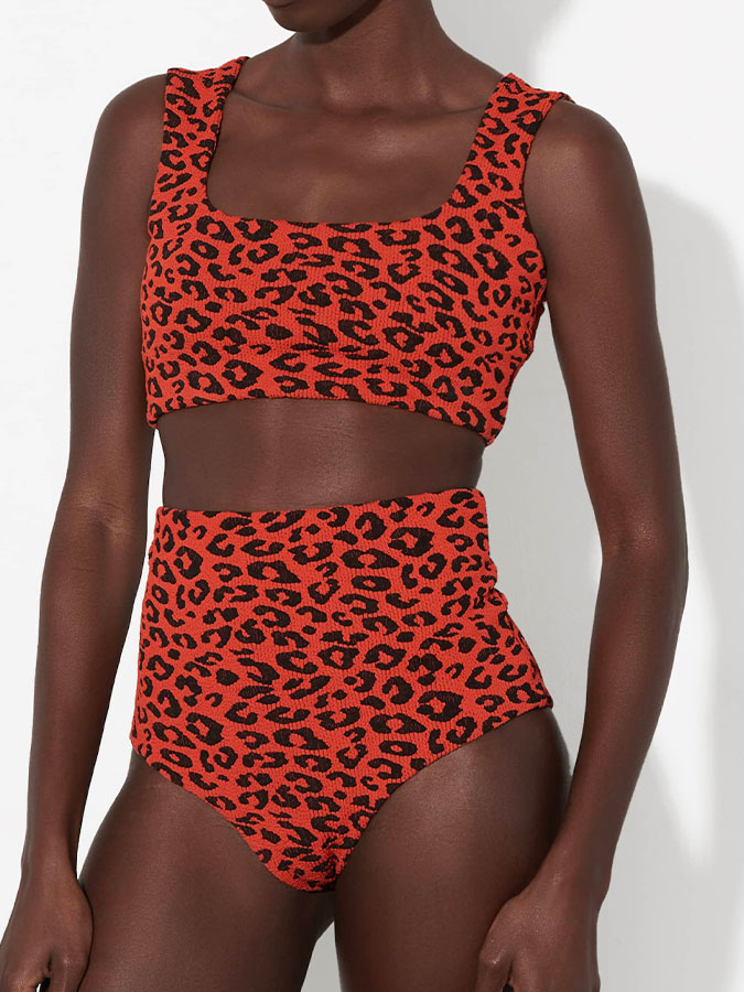 Leopard Print Cutout One-Piece Swimsuit