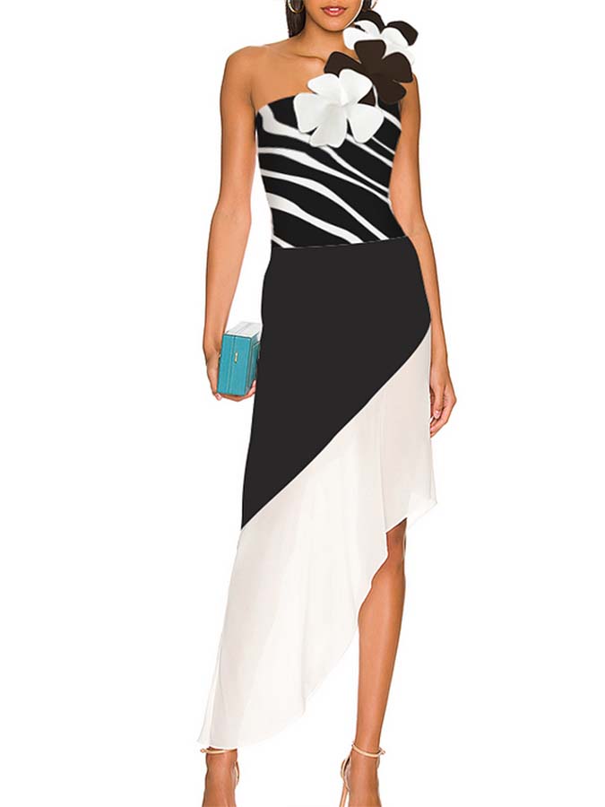 One-Shoulder Petal One-Piece Swimsuit