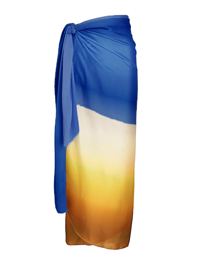 Ombre Print One Piece Swimsuit and Cover up