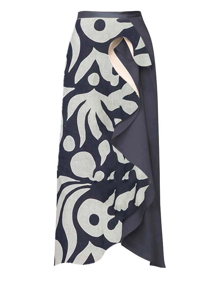 Trendy Printed Halter Bikini Swimsuit