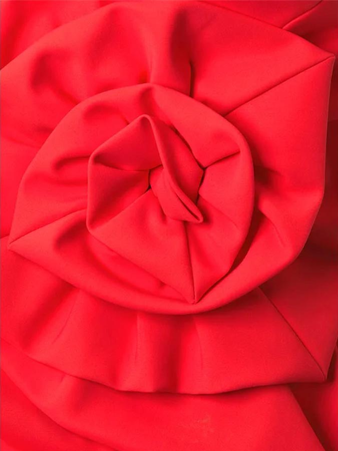 3D Flower Red One Piece Swimsuit and Cover Up