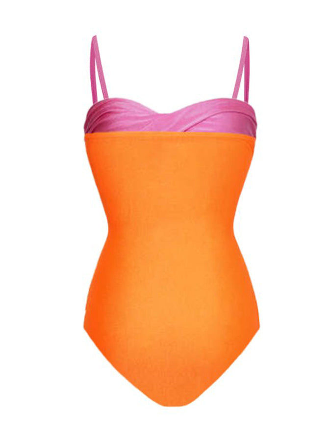 Fashion Colorblock Beach One Piece Swimsuit