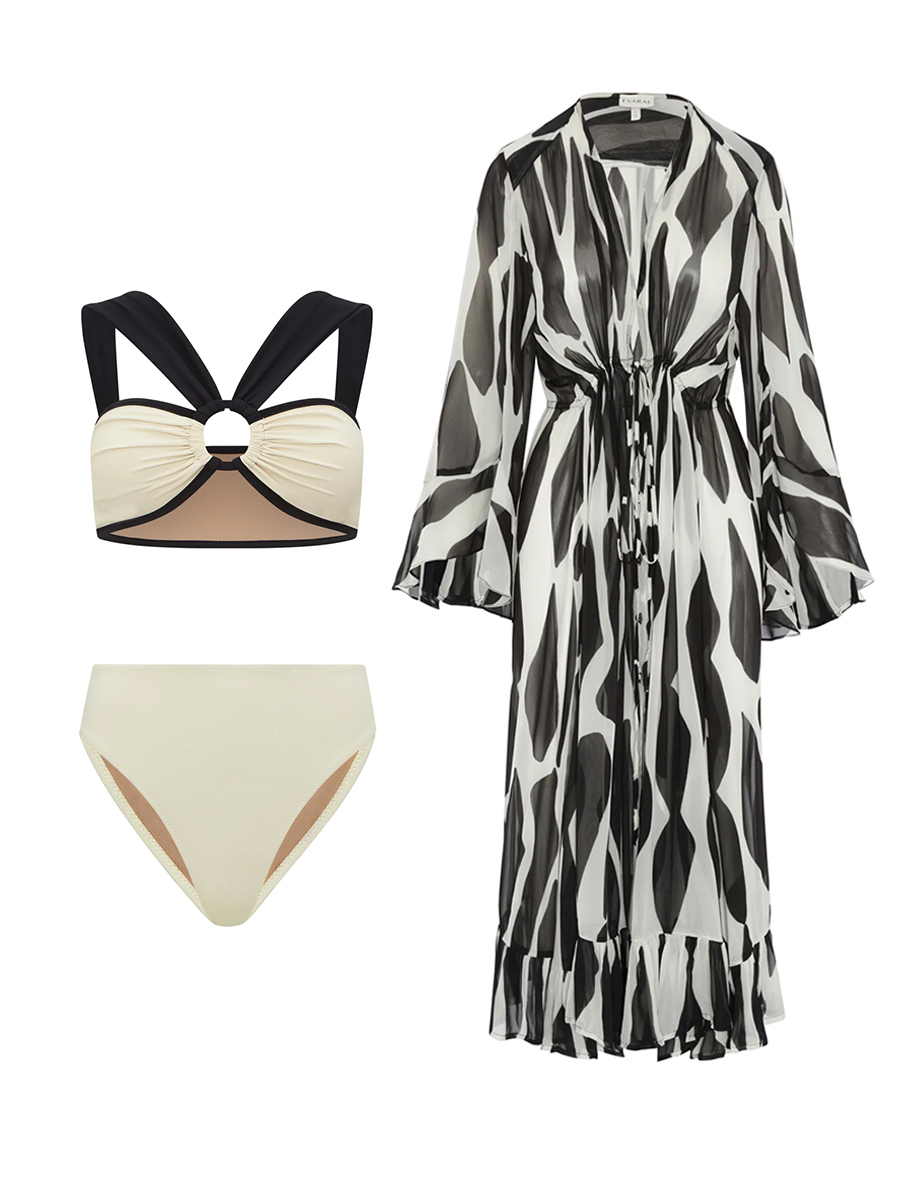 Sexy Zebra Print Bikini and Cover-up