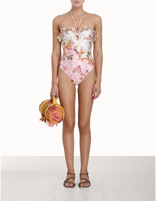 Wire Frill Halter One Piece