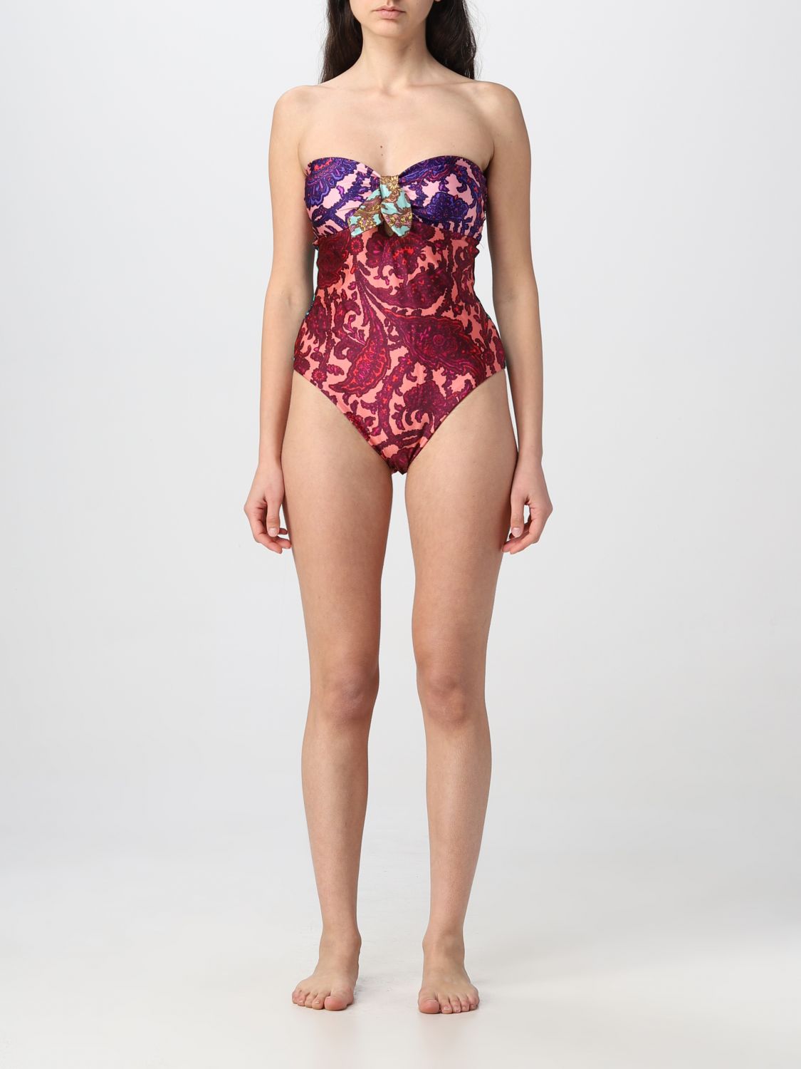 Vintage Ethnic Print One Piece And Cover Up