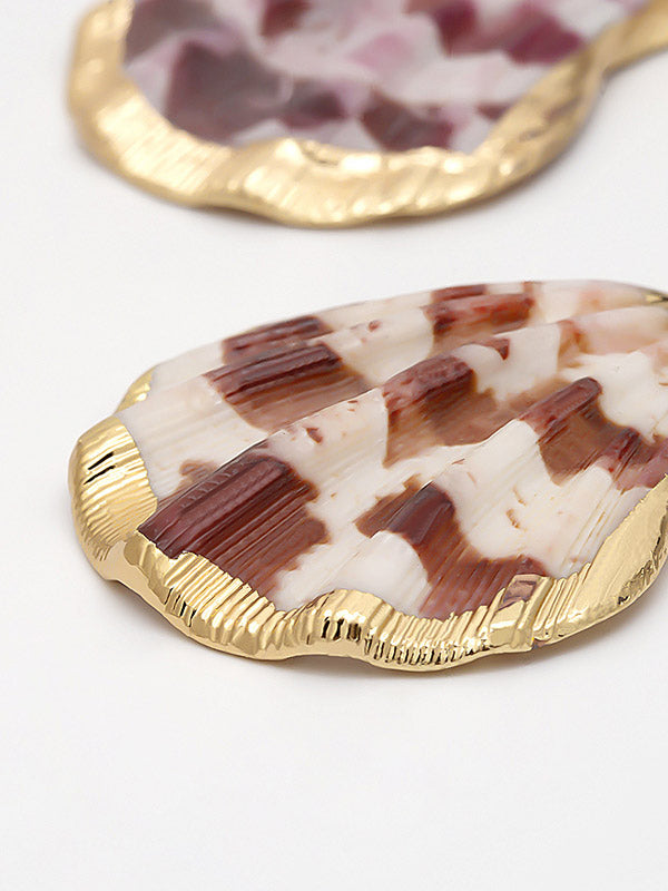 Creative Geometric Scallop Shell Pendant Earrings