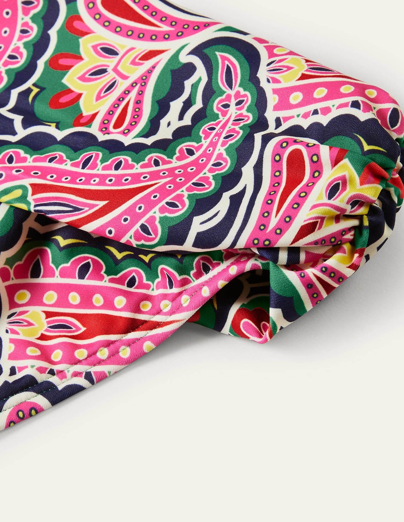 Deep V Ethnic Print Split Swimsuit