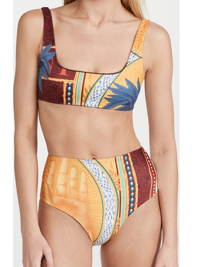 Reversible Print Bikini Swimsuit and Cover-Up