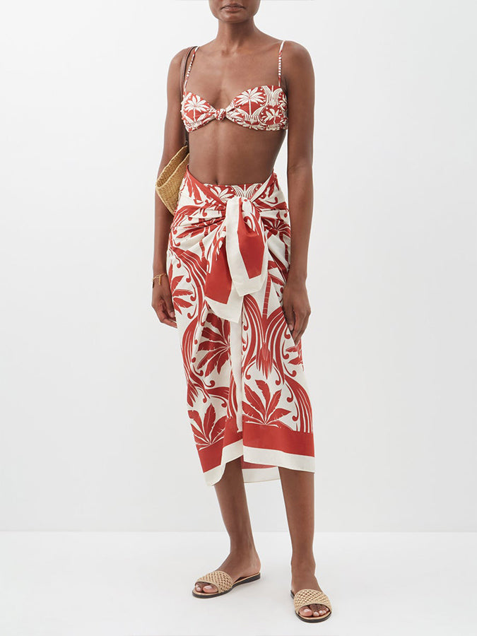 Vintage Fashion Print Beach Bikini Set