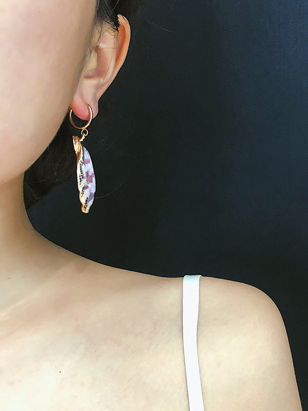 Creative Geometric Scallop Shell Pendant Earrings