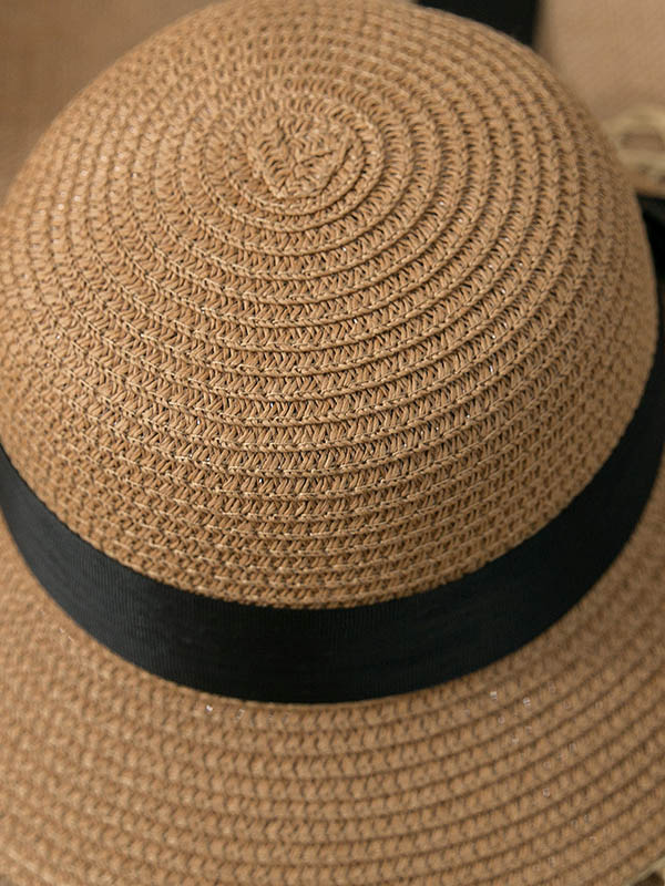 Sunscreen Straw Bow-Knot Woven Breathable Foldable Beach Hat