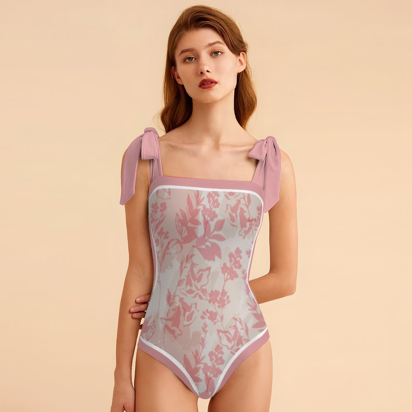 Fashion Printed One Piece Swimsuit And Cover Up 2305104418