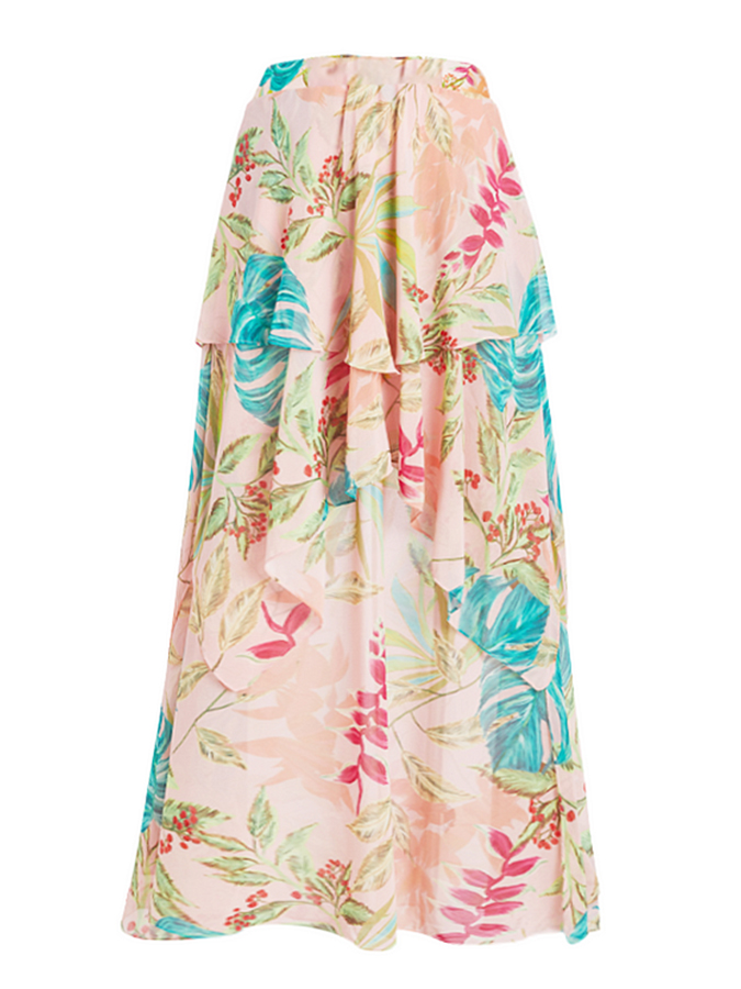 Botanical Print One Piece Swimsuits and Skirt