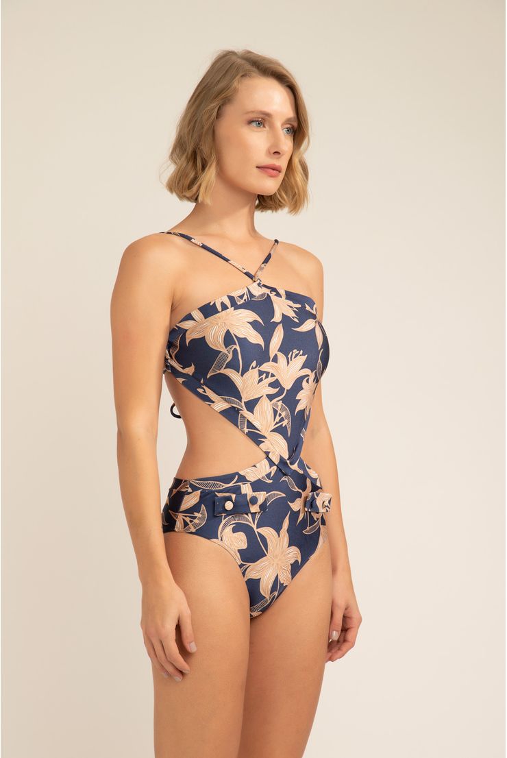 Sexy Cutout Halter One Piece Swimsuit