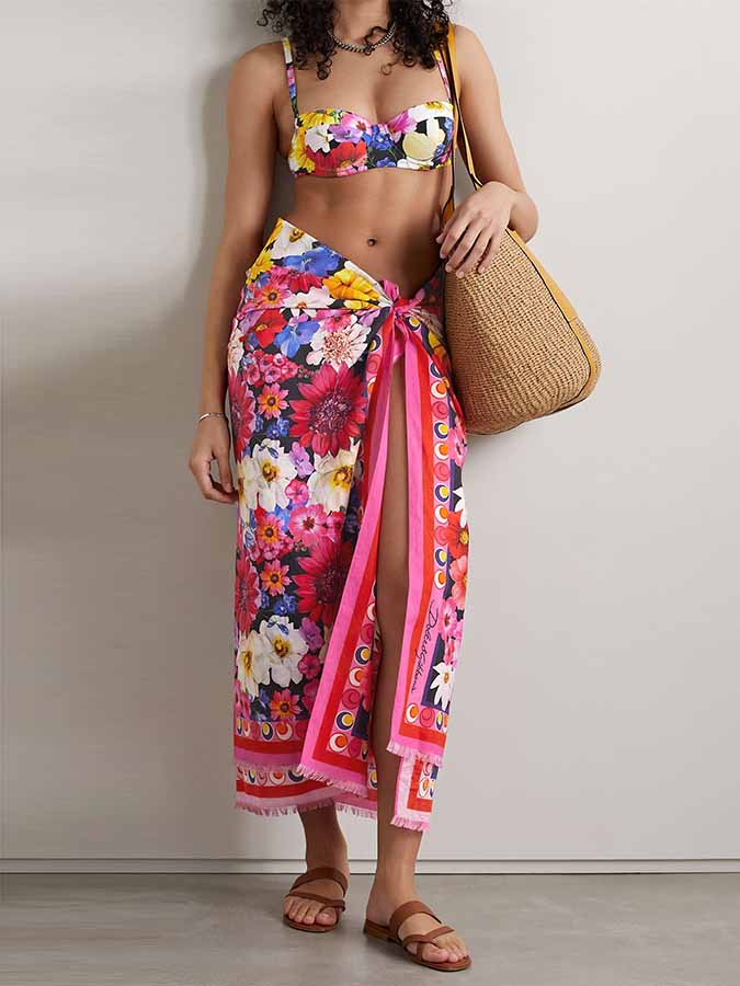 Fashion Floral Print Swimsuit Set